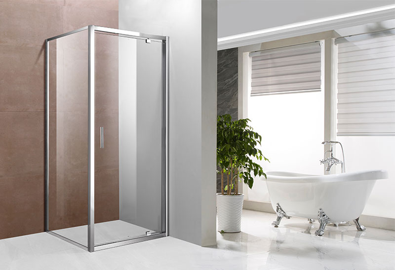 What are the characteristics of the shower door?