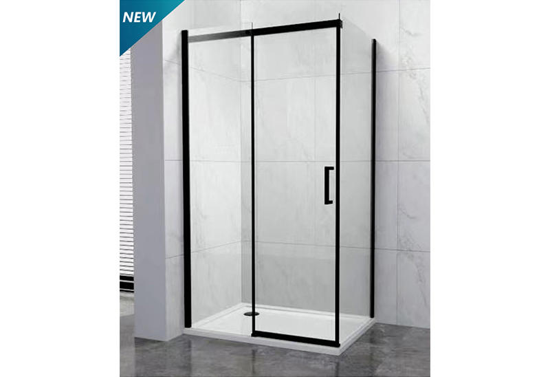 A1632 Matt Black 5/6mm Square Shape Glass Shower Enclosure