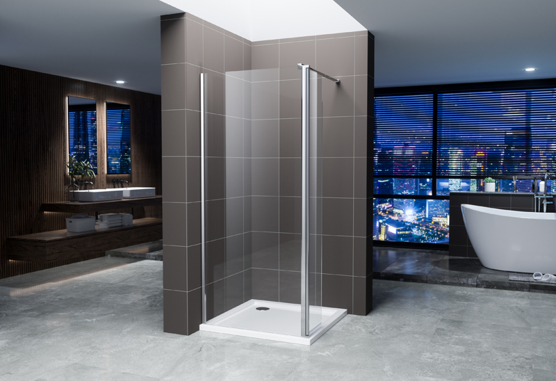 A442-12  6/8mm Pivot Walk In Shower Screen