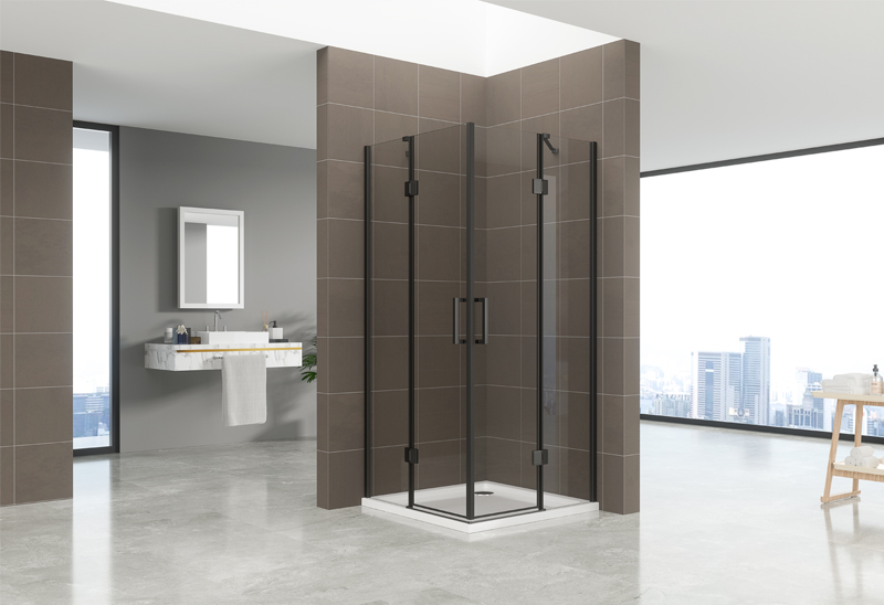 A522-14  6 mm Matt Black Pivot Shower Screen