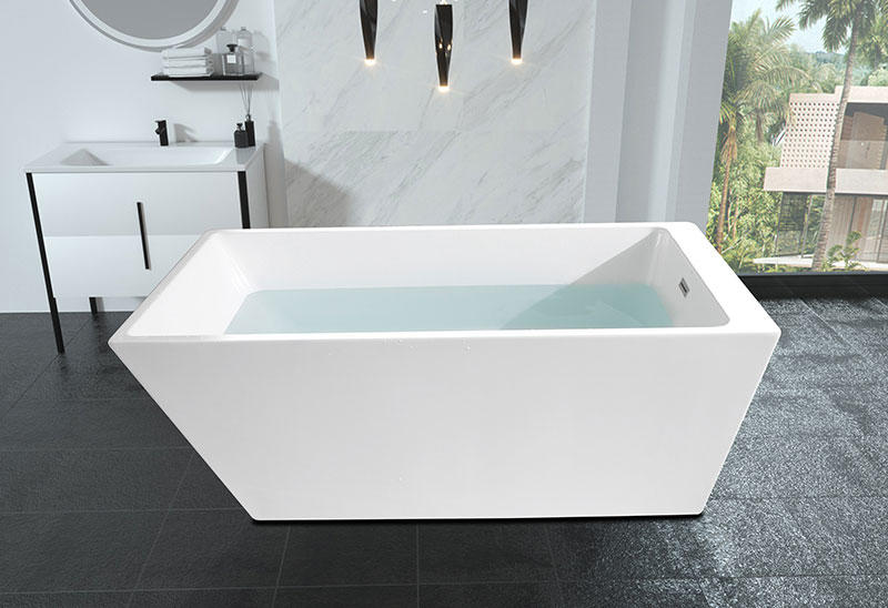 55 59 63 67 Inch Square Acrylic Freestanding Bathtub