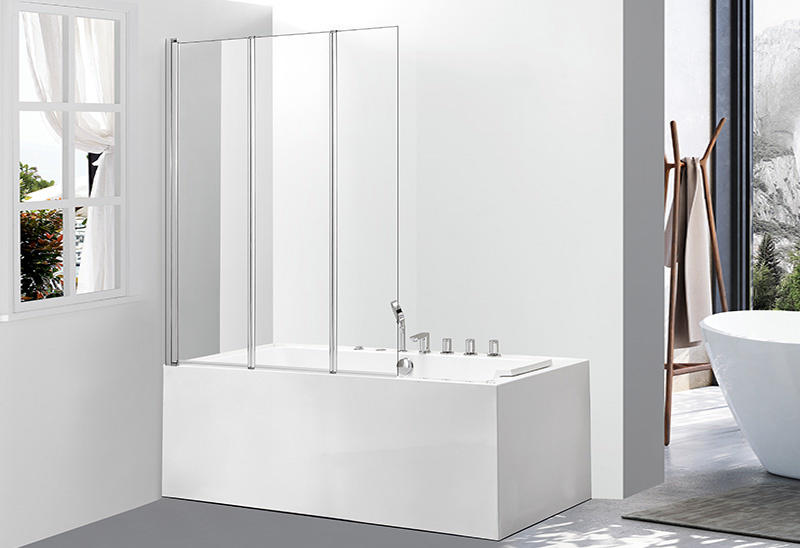 542-3 5/6mm Tempered Glass Bath Screens On Bathtub