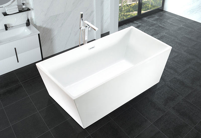 60 67 inch Acrylic Square Freestanding Movable Bathtub