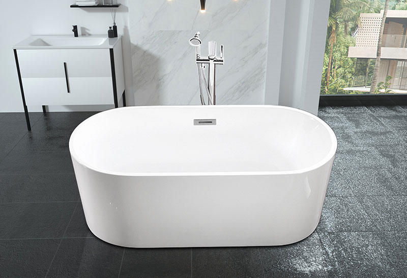 62 67 Inch Oval Freestanding Acrylic Bath Tub