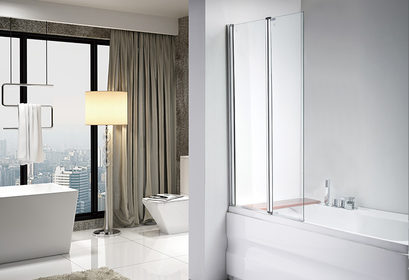 642-2 5/6mm Glass Shower Screens on Bathtub