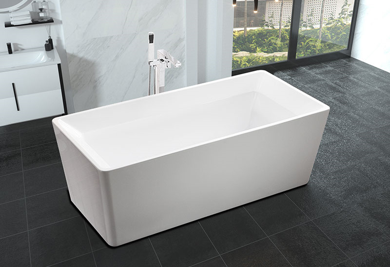 67 inch Acrylic Rectangular Bathtub Freestanding
