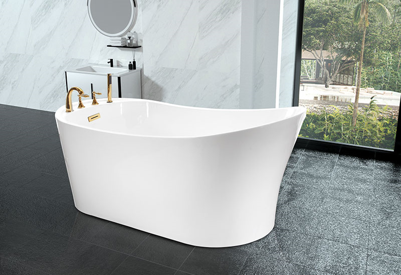 67 Inch Freestanding Acrylic Bathtub