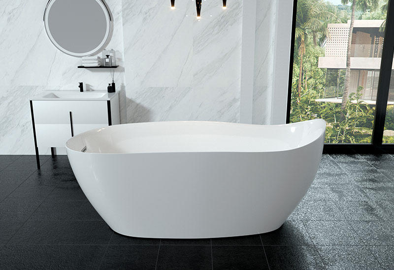 69 Inch Large Freestanding Acrylic Soaking Bath Tub