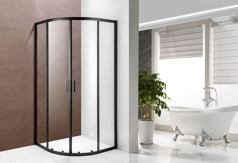 A1211 4/5/6mm Glass Door Quadrant Sliding Shower Enclosure Black