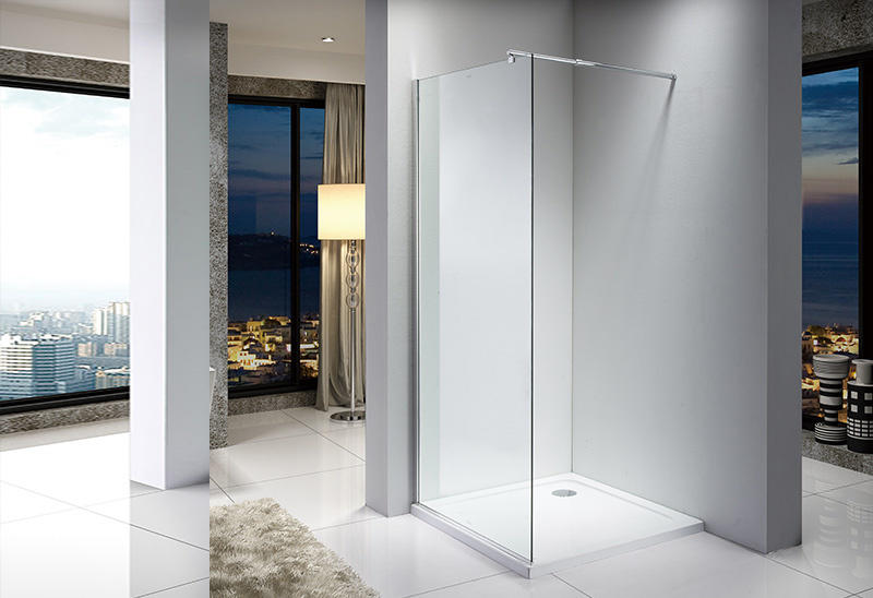 A20P 6/8/10mm Glass Stainless Steel Frame Walk In Shower Enclosure