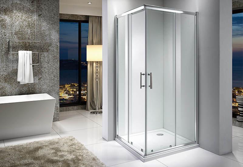 A9171 5/6/8mm Glass Door Square Sliding Shower Enclosure