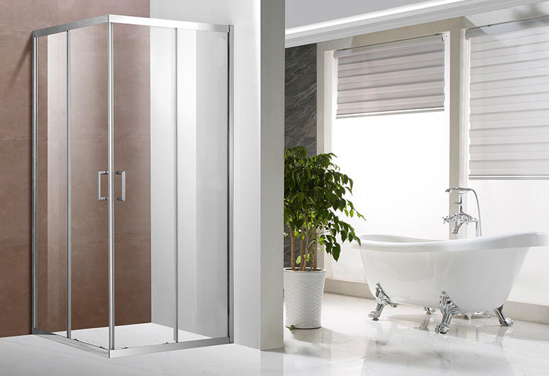 A1321 5/6mm Glass Stainless Steel Profile Square Sliding Shower Enclosure
