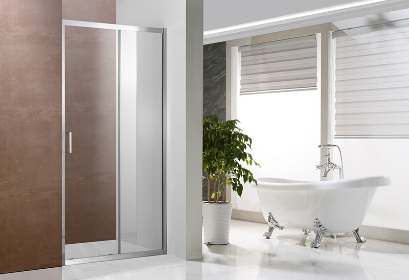 A1341 5/6mm Glass Stainless Steel Frame Shower Door