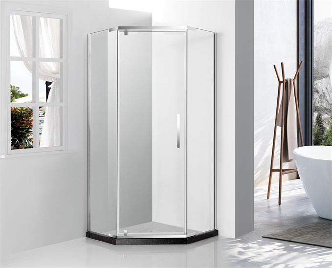 A1364 5/6mm Glass Stainless Steel Frame Sliding Shower Enclosure