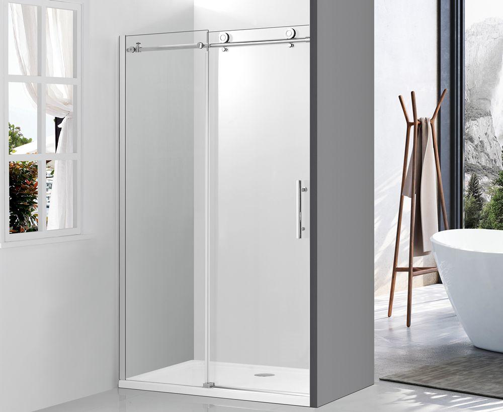 What is the difference between a swing door and a sliding door shower room?