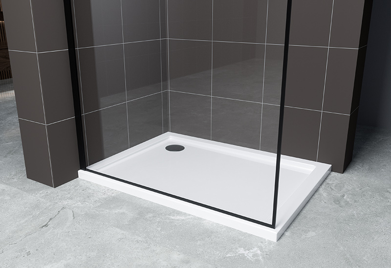 What is the function of the shower room adhesive strip?