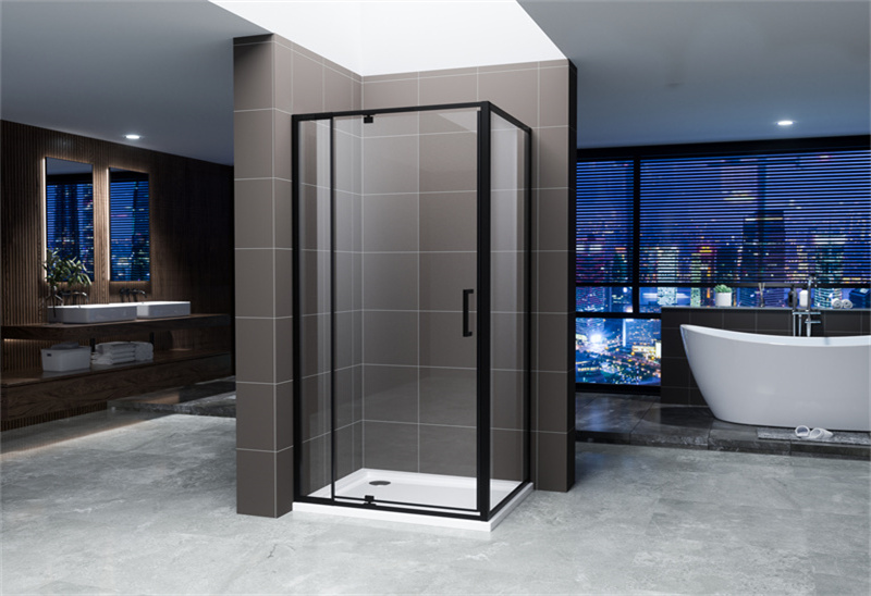 A-12P MATT BLACK 5/6mm Rectangle Glass Shower Enclosure