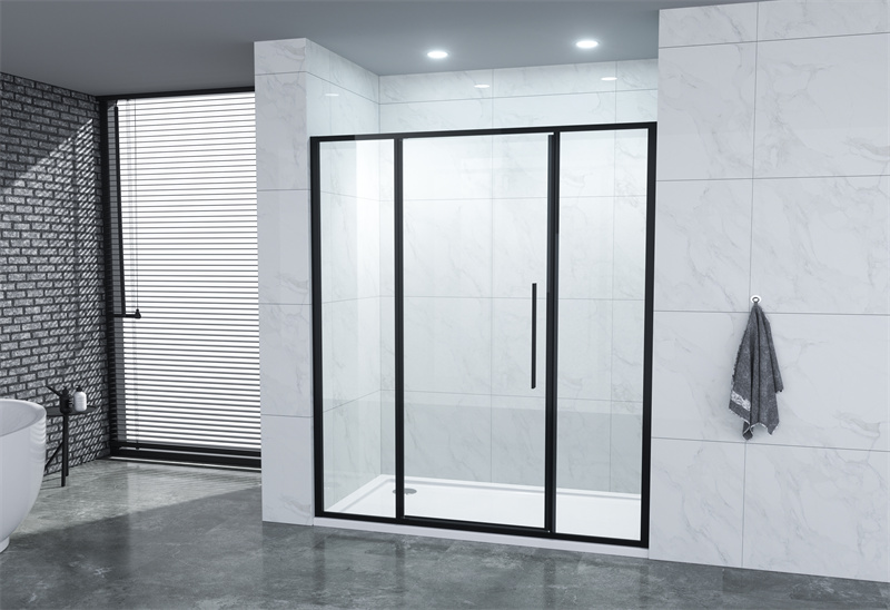 A2516 Matt Black 5/6mm Glass Shower Screen