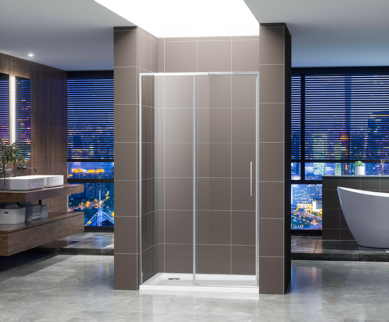 A2341 5/6mm soft close chromed shower screen