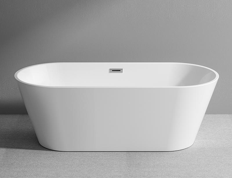 59 67 Inch oval acrylic stacking freestanding bathtub