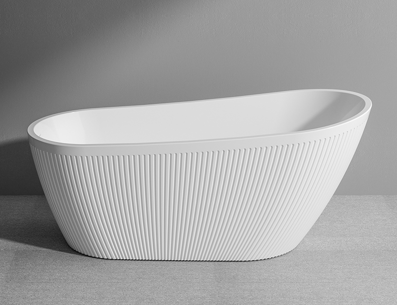 67 Inch acrylic fluted freestanding bathtub