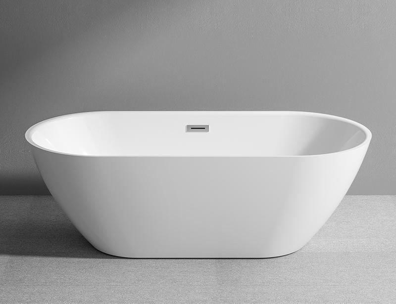 67 Inch oval acrylic stacking freestanding bathtub