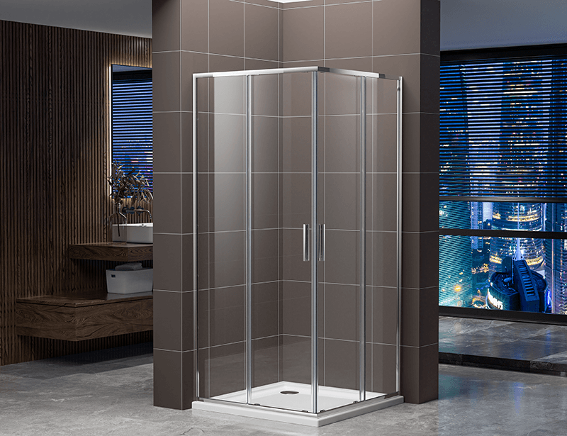 A2721 5/6mm Square Chrome Shower Enclosure