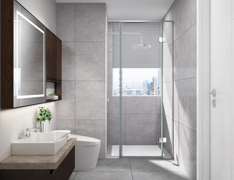 basic one-shaped, two-solid and one-movable swing shower door