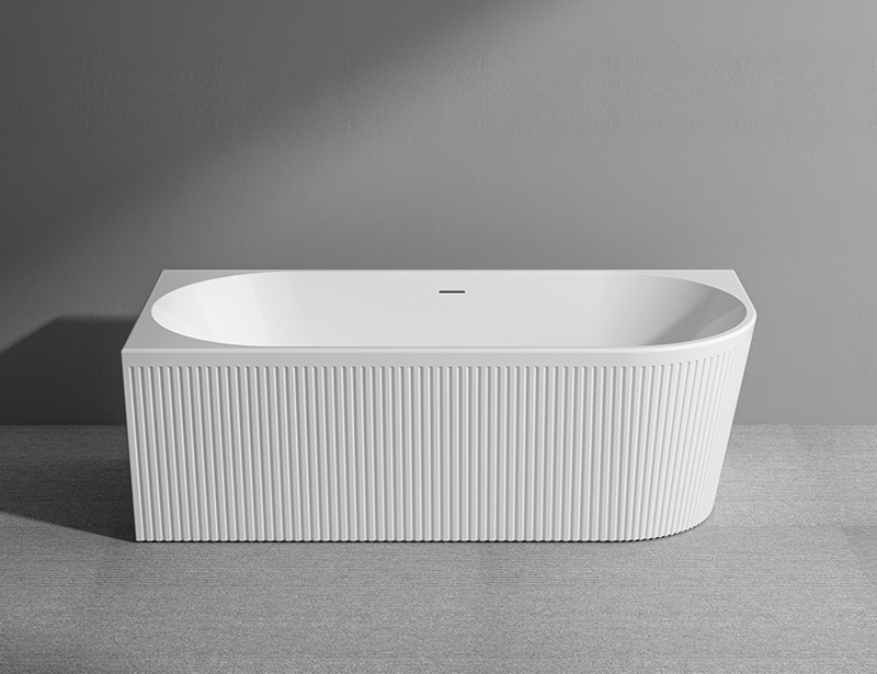 MV091D White 59 67 inch Fluted Freestanding Soaking Bathtub